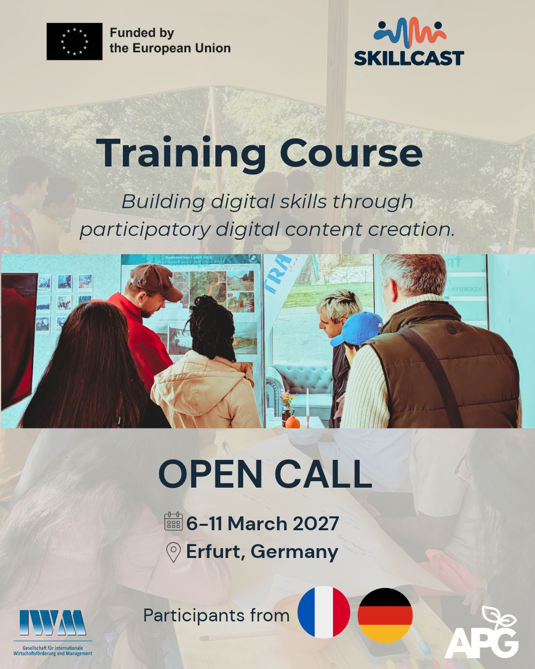 Formation SKILLCAST à la création de contenus numériques à Erfurt, en Allemagne, du 6 au 11 mars 2027.